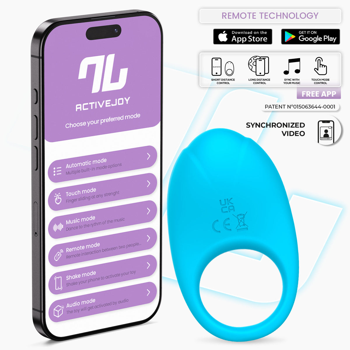 Ringo Vibrating Ring with APP Unibody Blue ActiveJoy.eu Ringo Vibrating Ring with APP Unibody Blue ActiveJoy.eu