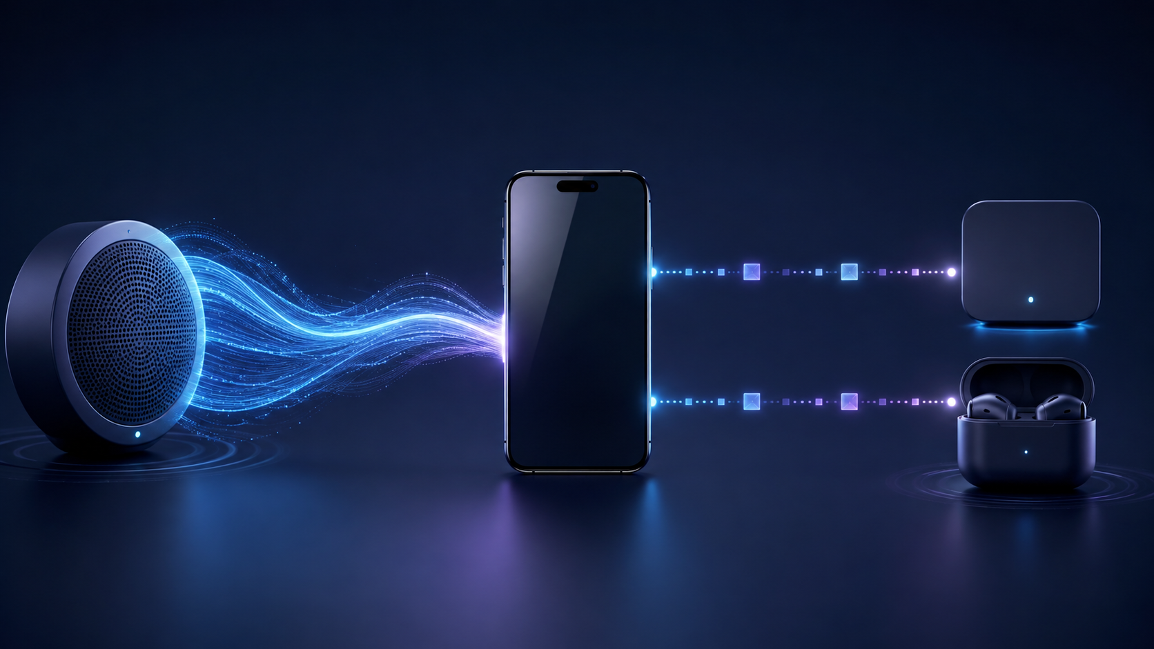 Teléfono entre un flujo continuo y paquetes de datos inalámbricos de bajo consumo